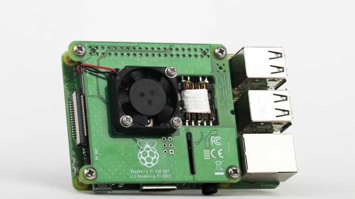 Raspberry Pi mit Power-over-Ethernet-Hat