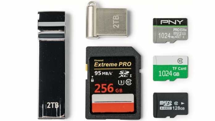 Gefälschte USB-Sticks, SD- und MicroSD-Karten, über Wish.com bestellt