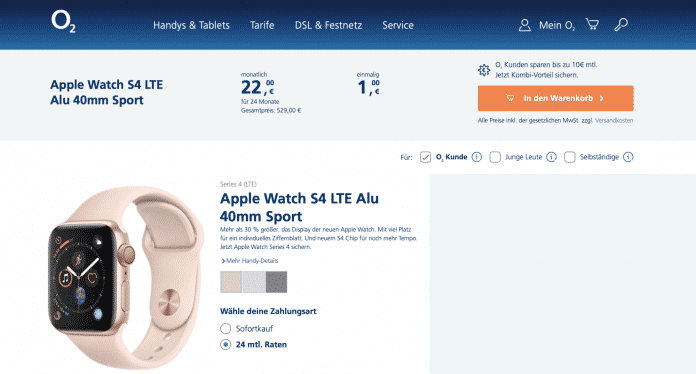 529 Euro – oder 24 Monatsraten für eine Apple Watch.
