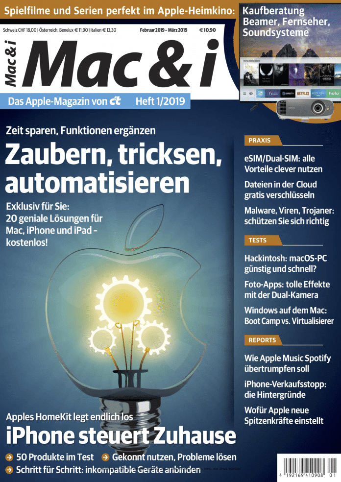 Mac &amp; i Heft 1/2019: Titelbild