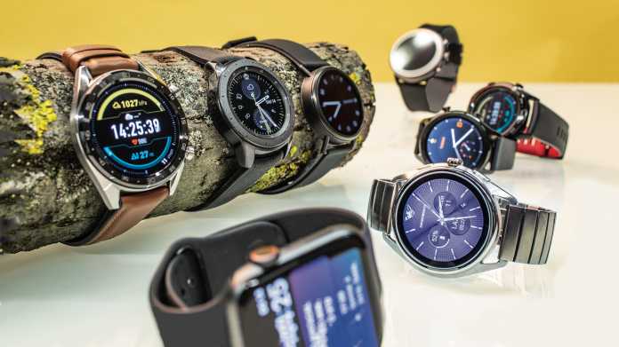 Neun Smartwatches mit watchOS, Wear OS, Tizen und LiteOS