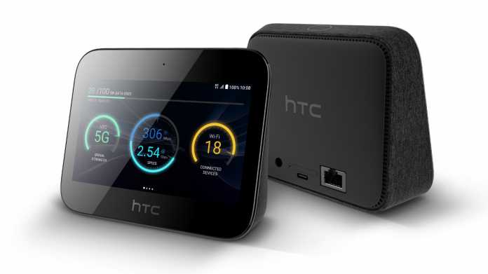Der HTC 5G Hub hat ein eingebautes Display und einen Akku.