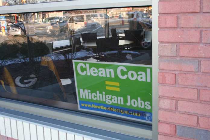 Plakat &quot;Clean Coal = Michigan Jobs&quot;
