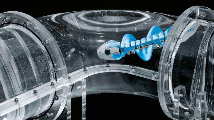 Bionischer Flossenroboter erkundet Wasserrohre
