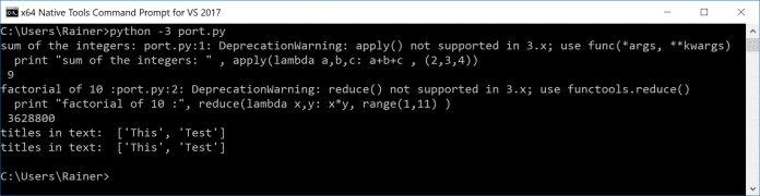 Der Interpreter zeigt die Inkompatibilitäten zu Python 3 (Abb. 2).