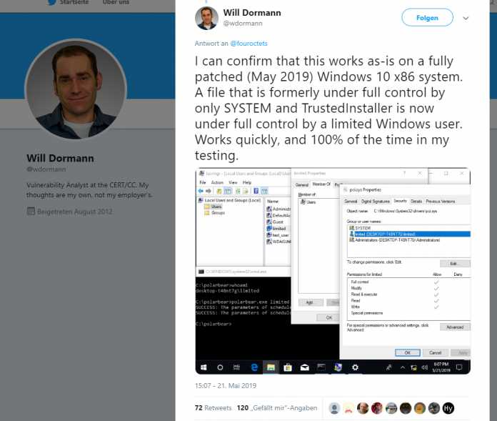 Hacker veröffentlicht vier 0-Day-Lücken für Windows innerhalb weniger Tage