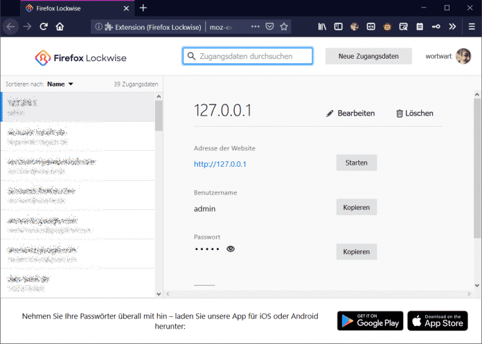 Lockbox wird zu Lockwise und um eine Firefox-Erweiterung ergänzt, mit der sich Passwörter reibungslos synchronisieren lassen.