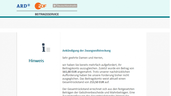 Trojaner-Alarm: Vorsicht vor gefälschten GEZ-Mails