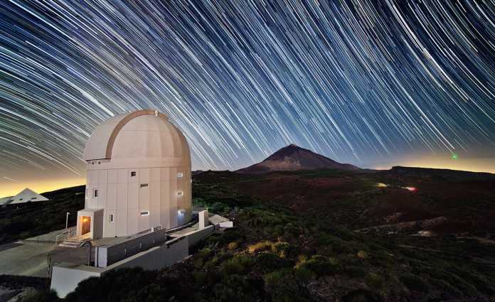 Bodenstation auf Teneriffa: Außer zur Asteroidensuche dient das Teleskop auch für Versuche zur satellitengestützten Laserkommunikation.