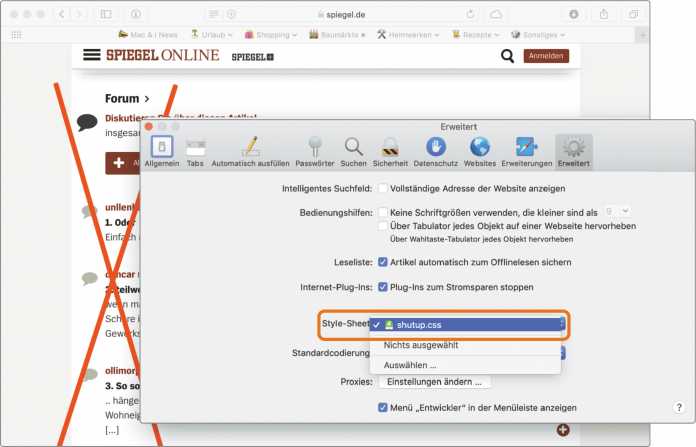 Frustrierende Kommentare lassen sich leicht mit einem benutzerdefinierten Stylesheet ausblenden.