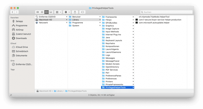 Das Verzeichnis der Privileged Helper Tools sollten Mac-Nutzer auf Altlasten prüfen, rät der Little-Snitch-Entwickler