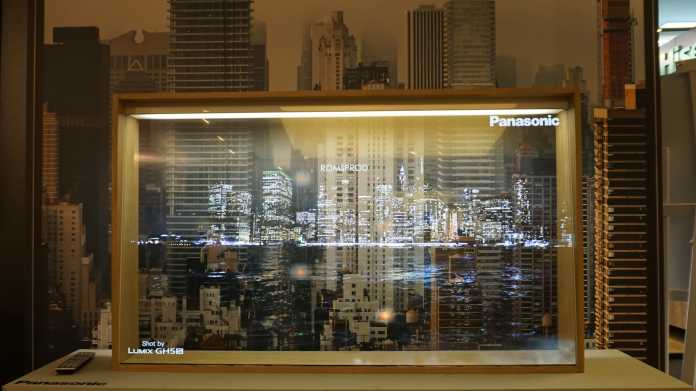 Panasonic zeigt auf der IFA das Konzept eines transparenten OLED-Fernsehers.