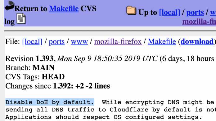 OpenBSD deaktiviert DNS-over-HTTPS in Firefox