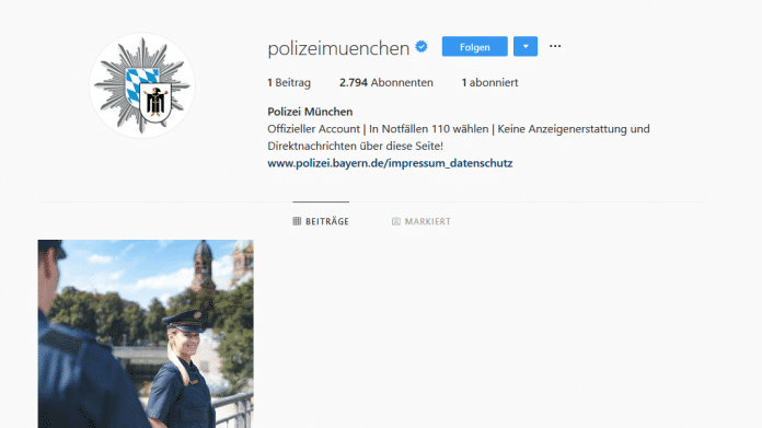 Kritik zum Instagram-Start der bayerischen Polizei