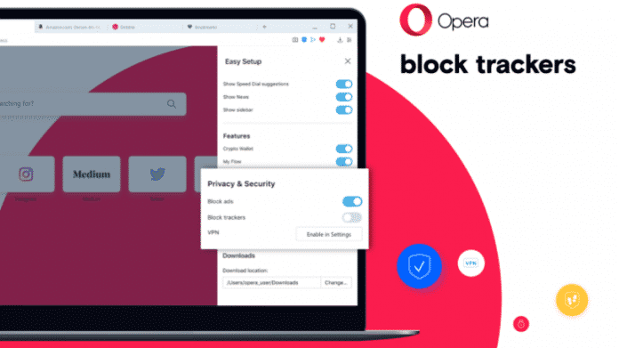 Opera führt mit Versiopn 64 neuen Trackingblocker ein