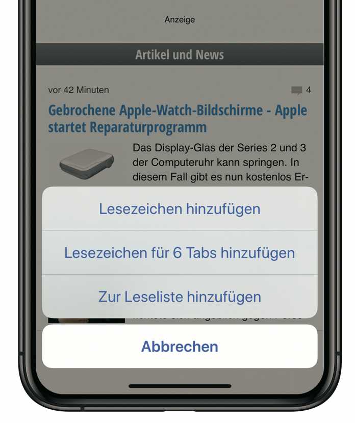 In iOS 13 können Sie alle Safari-Tabs in einem Durchgang speichern – und dann schließen.