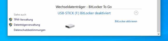 USB-Sticks schützt Bitlocker To Go.