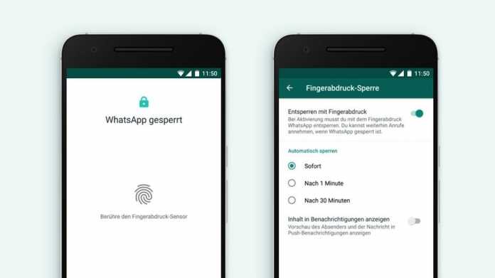WhatsApp lässt sich auf Android mit Fingerabdruck absichern