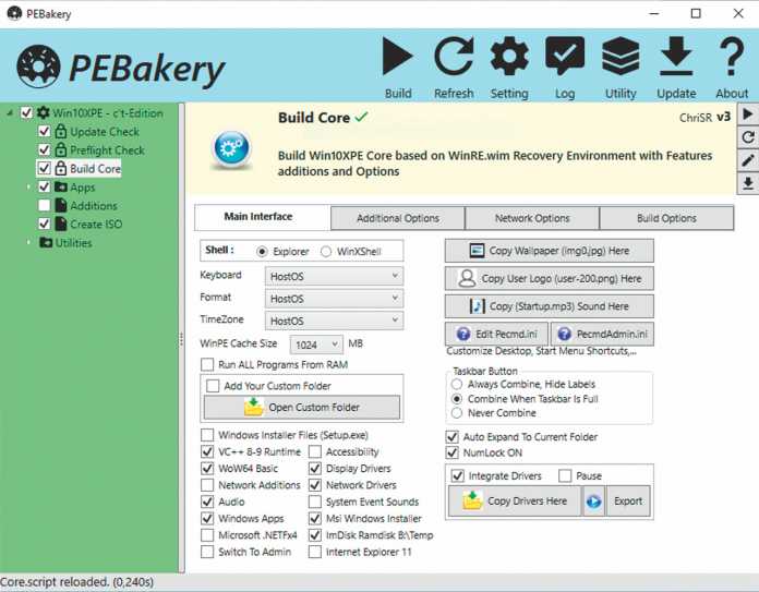 Mit „Run ALL Program From RAM“ wächst die WIM-Datei beträchtlich und der Speicherhunger, aber das Notfallsystem bootet dann auch aus dem Netz.