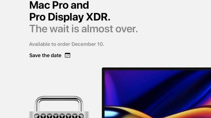 Neuer Mac Pro: Apple nimmt ab 10. Dezember Bestellungen entgegen