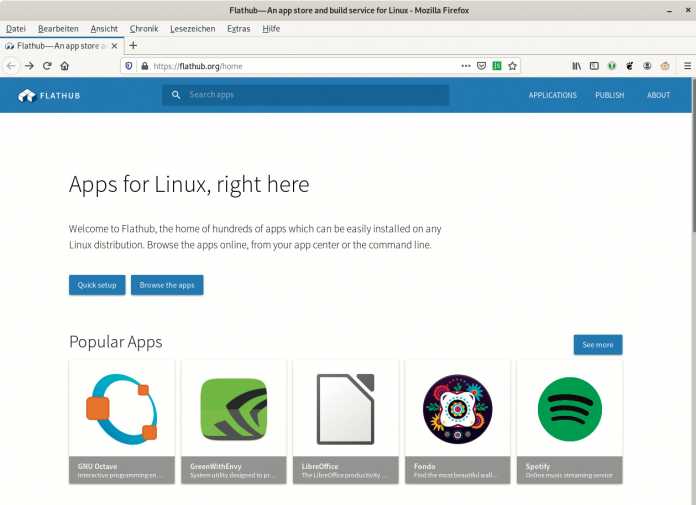 In App-Stores wie Flathub bekommen Linux-Anwender neben freier Software auch proprietäre Programme wie Spotify.