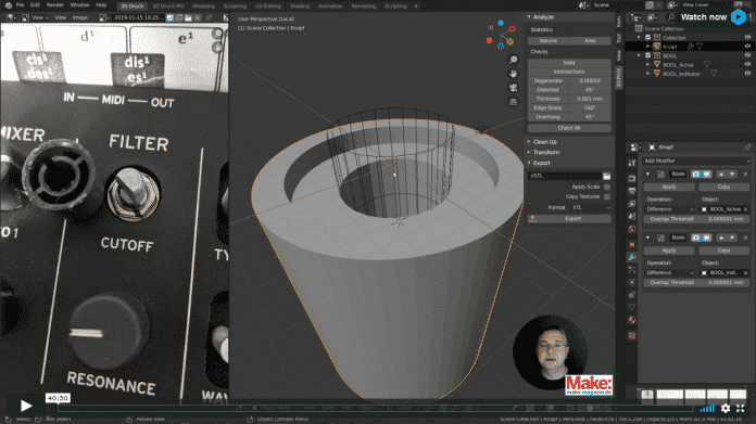 Neue Folgen beim 3D-Kurs für Maker: Konstruieren mit Blender 2.8