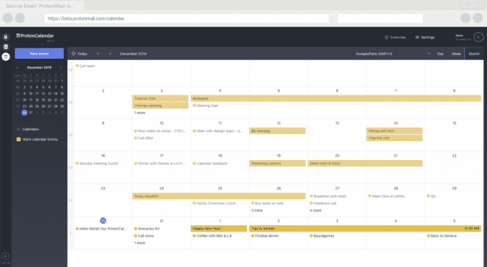 ProtonMail bietet verschlüsselten Kalender an