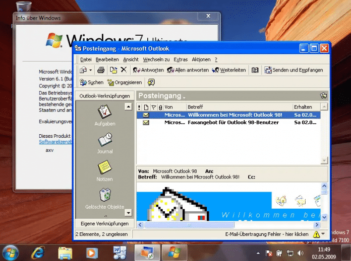 Eine in Windows 7 Professional, Enterprise und Ultimate: der &quot;XP-Modus&quot; mit virtualisiertem Windows XP Professional.
