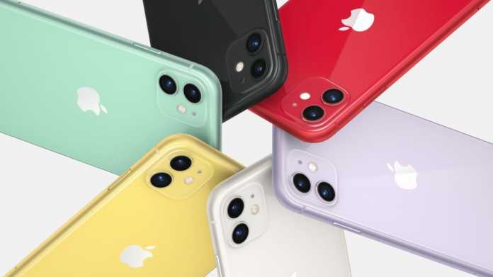 Das iPhone 11 in sechs Farben.