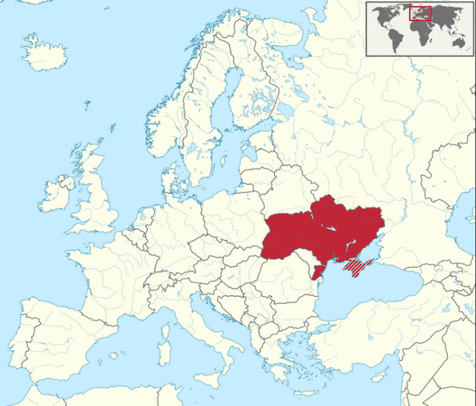 Die Ukraine auf der Wikipedia-Landkarte
