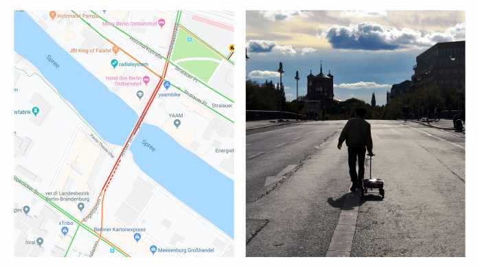 Virtueller Stau auf Google-Maps als Kunstwerk