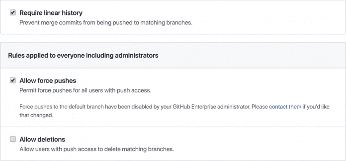 Administratoren finden erweiterte Regeln zum Schutz einzelner Branches in GitHub Enterprise Server 2.20.