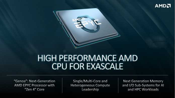 Die Epyc-Serverprozessoren 7004 &quot;Genoa&quot; bekommen Zen-4-Kerne - den Nach-Nachfolger aktueller AMD-CPUs.