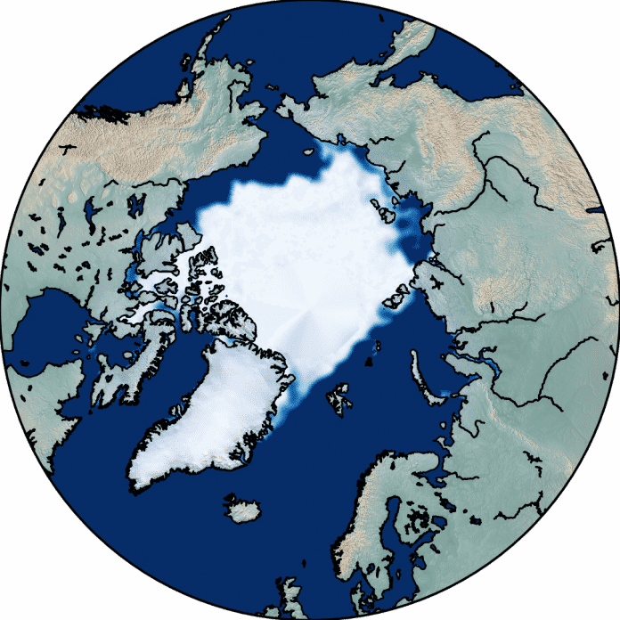 Meereisfläche zum Ende des arktischen Sommers im September 1979