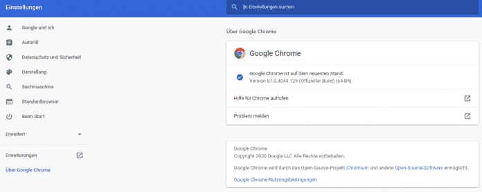 Viele Nutzer dürften das Update auf Version 81.0.4044.129 schon erhalten haben.