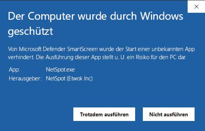 Der SmartScreen-Dienst des Windows-eigenen Virenscanners Defender reagiert manchmal übertrieben vorsichtig auf unbekannte Programme.
