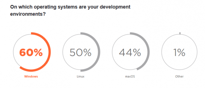 State of the Developer Ecosystem 2020: Meistverwendete Betriebssysteme
