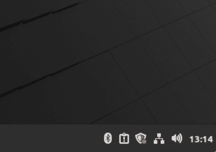Screenshot Systray - helle Icons auf dunklem Hintergrund