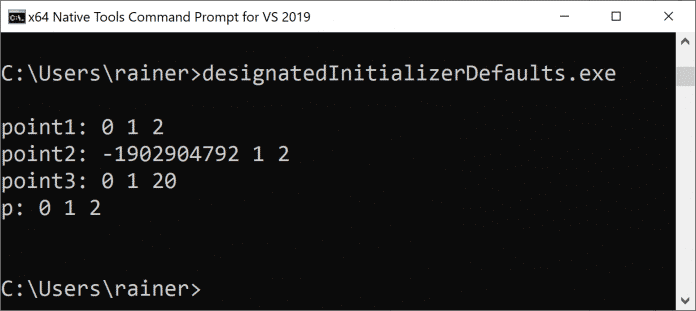 C++20: Designated Initializers