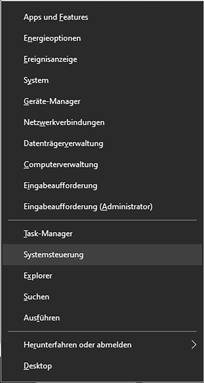 Mit einer kleinen Änderung lässt sich in Windows 10 die Systemsteuerung wieder direkt übers Windows+X-Menü aufrufen.