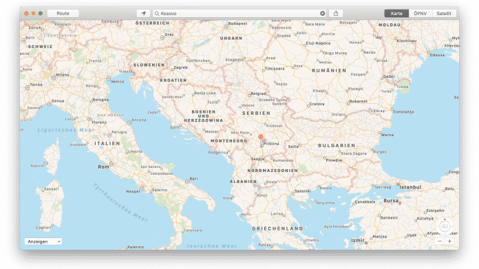 Apple Maps: Kosovo fordert Abgrenzung von Serbien