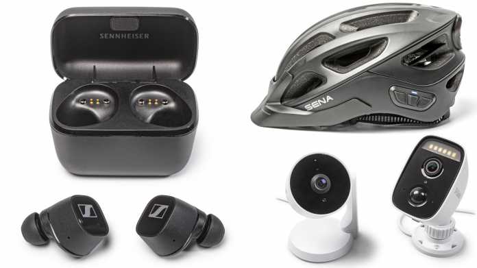 Kurztests: Überwachungskamera mit KI, In-Ear-Headset und smarter Fahrradhelm