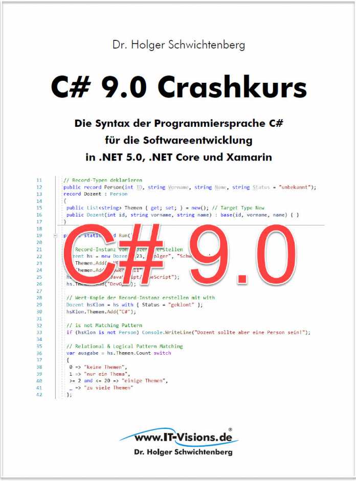 Cover C# 9.0 Crashkurs