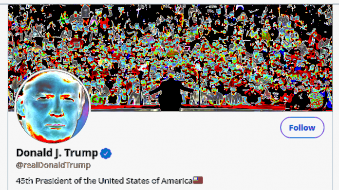 Farblich veränderter Screenshot von Trumps Twitter-Profil