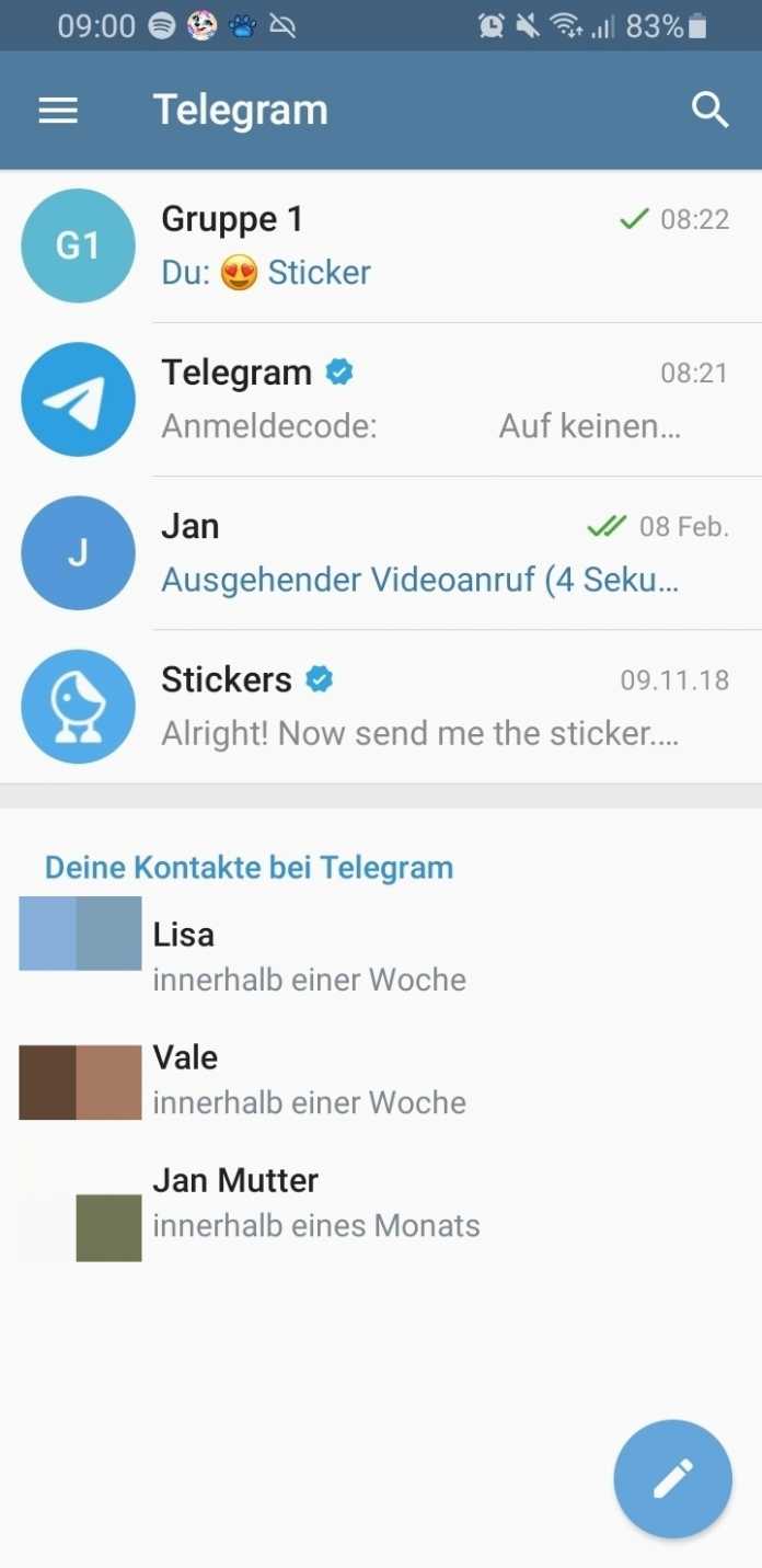 TelegramKontakte löschen so geht