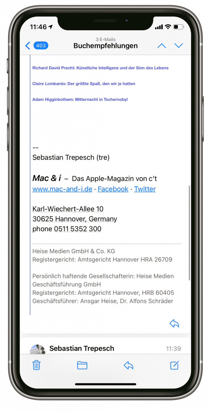 Tipp Apple Mail zitiert beim Antworten falsche Nachricht heise online