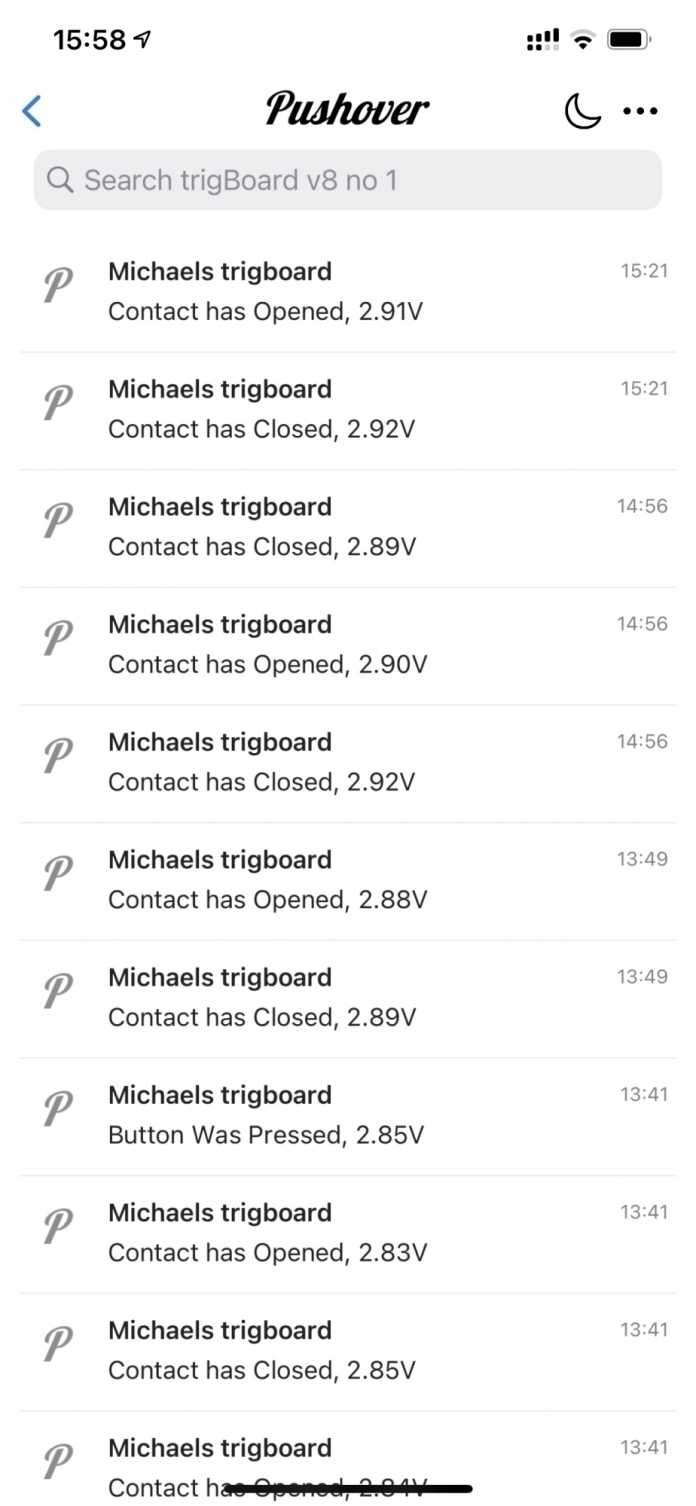 Der Dienst Pushover läuft auf iOS- und Android-Apps. Er empfängt die Meldungen des trigBoard und leitet sie weiter.