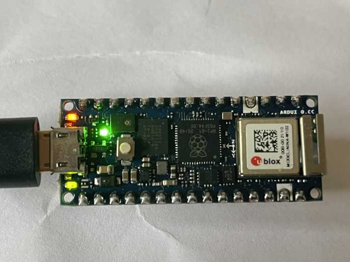 Das Board in Aktion: es blinkt mal wieder