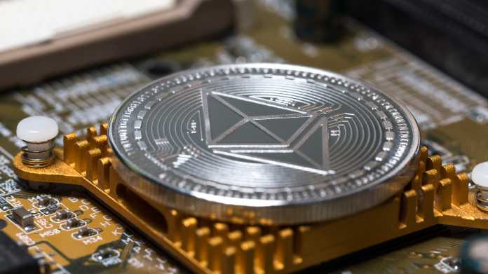 Ethereum,Coin,On,An,Computer,Motherboard