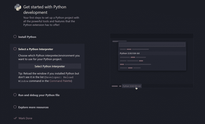 Python Extension for Visual Studio Code: Das Oktober-Update bringt ein Walkthrough mit.